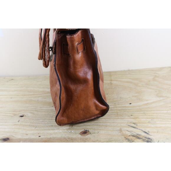 Patricia Nash Bag Brown Leather Rodano Satchel Large Shoulder Bag - Picture 9 of 16